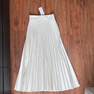 NWT DYNAMITE FAUX LEATHER MIDI PLEATED SKIRT
